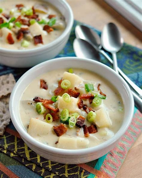 Recipe Baked Potato Soup With Bacon Scallions And Cheddar Recipe