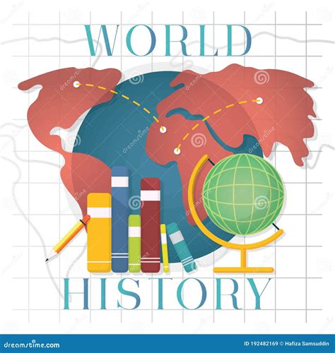 World History Concept Vector Illustration Decorative Design Stock
