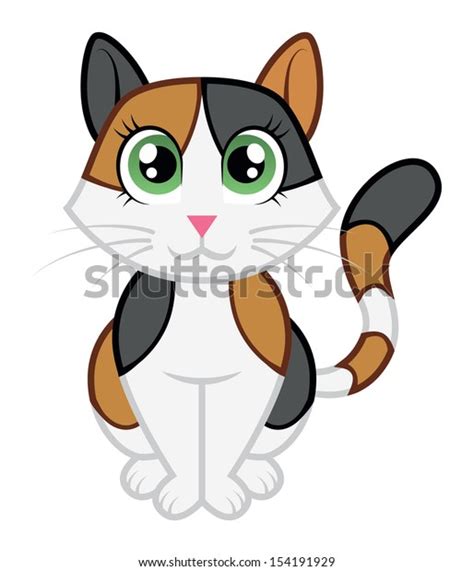 Calico Cat Cartoon Stock Vector Royalty Free 154191929