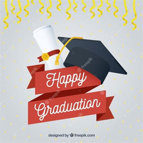 Fondo De Feliz Graduación Con Birrete Y Diploma Descargar Vectores Gratis