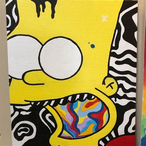 Other | Bart Simpson Acrylic Canvas Painting Frompinterest | Poshmark