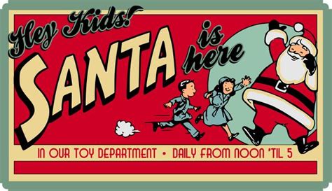Retro Santa Sign Retro Santa Signpng Christmas Toy Shop Vintage