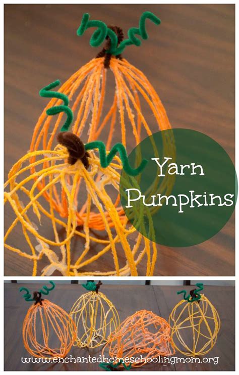 Yarn Pumpkins Fall Crafts For Kids Halloween Crafts Fall Crafts