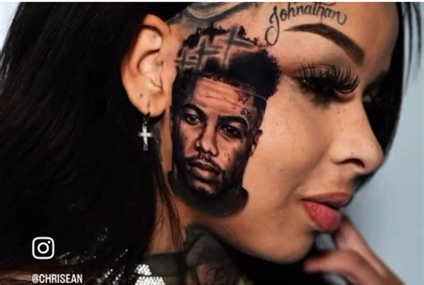 Chrisean Rock Tattoos Blueface On Her Face Blacgoss