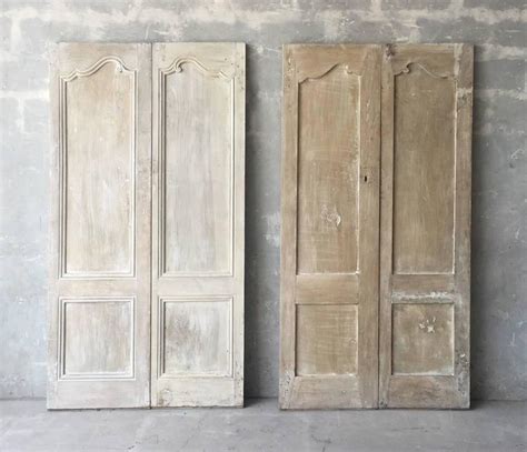 Wood Double Door Set 51u201d Antique Cabinet Doors Salvage Vintage