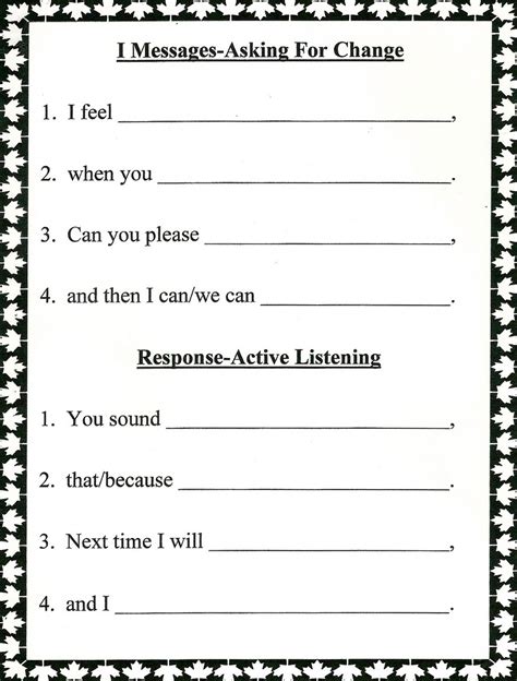 Couples Counselling Worksheets