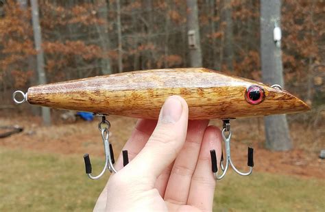 I Build Wooden Fishing Lures For Striped Bass Here Is One Made From