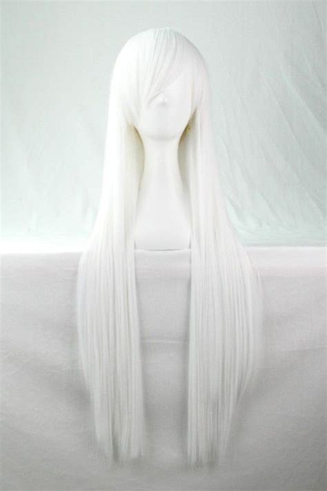 white harajuku heat resistant long straight anime cosplay wig cosplay hair wig hairstyles