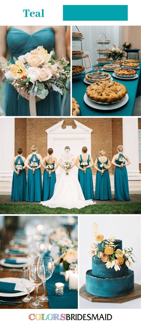 Blue Wedding Teal Bridesmaid Dresses Paired With Light Brown