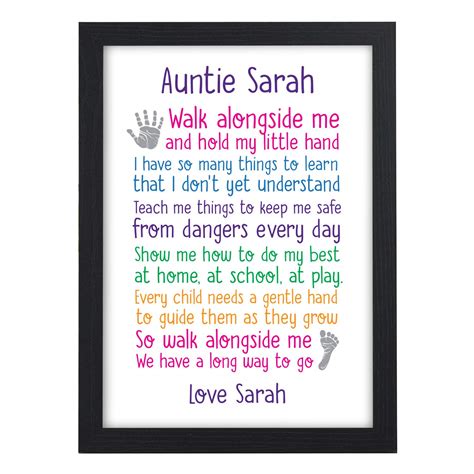 Personalised Auntie Poem Gifts From Niece Nephew Auntie Aunty Aunt