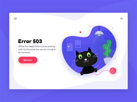 Cat Illustration Error 503 Page Search By Muzli
