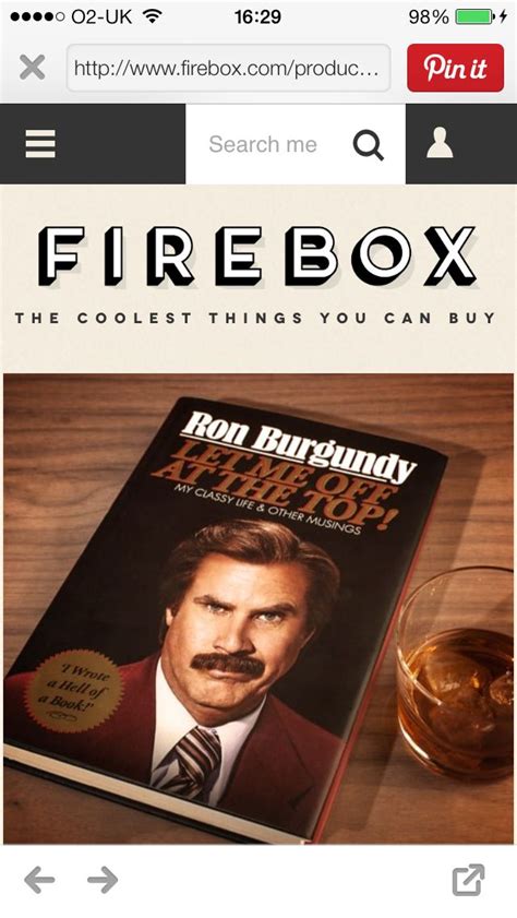 Ron Burgundy Book Firebox Com Ron Burgundy Books Book Cover