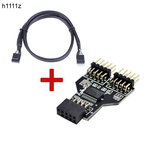 motherboard usb 9pin interface header splitter 1 to 2 extension cable adapter 9 pin usb hub