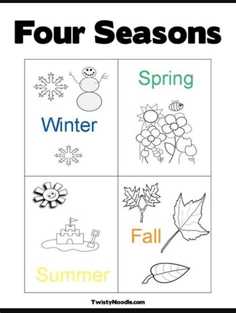 Four Seasons Worksheet Kindergarten