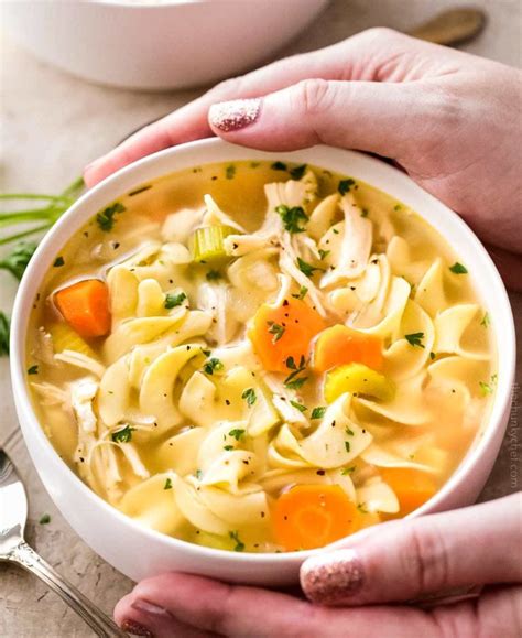 Quick and easy crockpot chicken noodle soup recipe. Homemade Crockpot Chicken Noodle Soup - The Chunky Chef