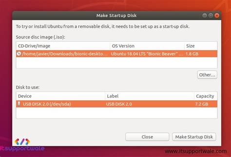 How To Make Bootable USB Disk In Ubuntu ITSupportWale