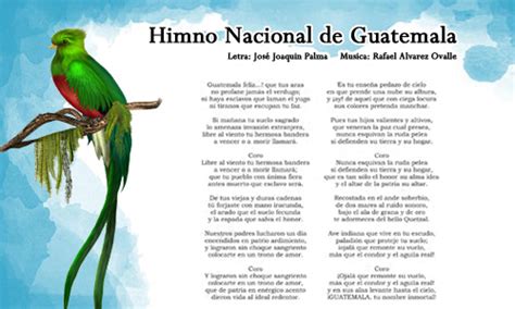 Letra Del Himno Nacional De Guatemala