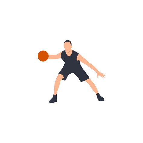 Flat Design Basketball Player Sports Vector Icon Illustration 2953568