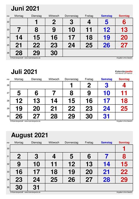 Kalender Juli 2021 Als Pdf Vorlagen