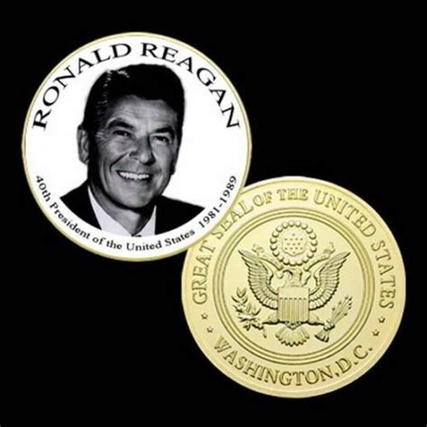 Us President Series 40th Ronald Wilson Reagan Gold Plated Challenge
