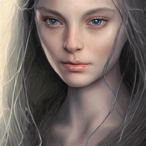Yael Shelbia As Galadriel By Alan Lee Intricate Stable Diffusion