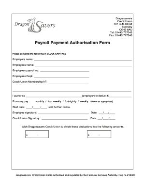 Payroll Deduction Form Template Fill Out And Sign Printable PDF