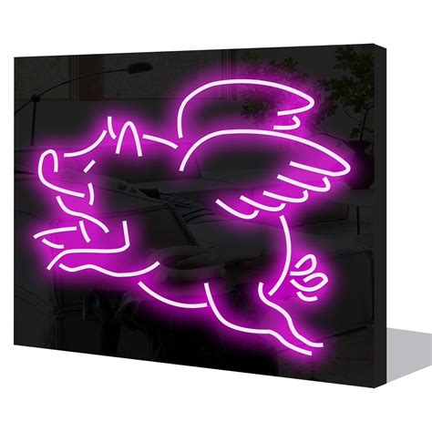 Custom Led Neon Sign Flying Pig Personalized Led Bedroom Etsy Uk