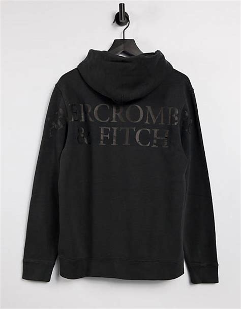 abercrombie and fitch photoreal back print logo hoodie in black asos