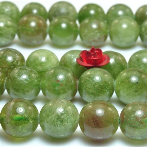 Natural Green Apatite Gemstone Smooth Round Loose Beads Wholesale