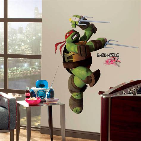 Teenage Mutant Ninja Turtles Raphael Wall Decal Installed