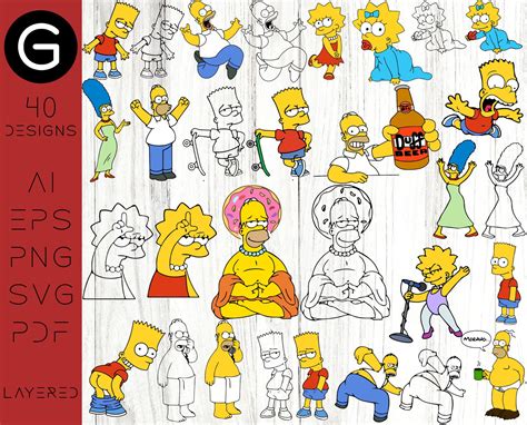 Instant Download The Simpsons Svg Simpsons Svg Simpsons Png Etsy