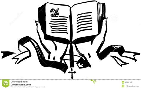 Hands Holding Open Bible Stock Vector Image 42097180