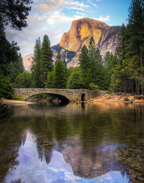 Yosemite Half Dome And Stoneman Bridge In Hdr