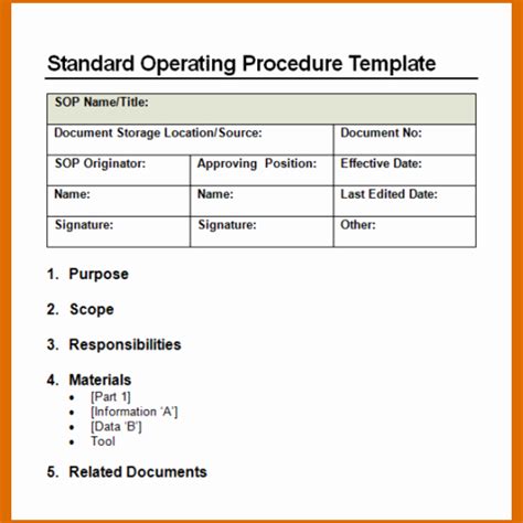 40 Standard Operation Procedure Format Desalas Template