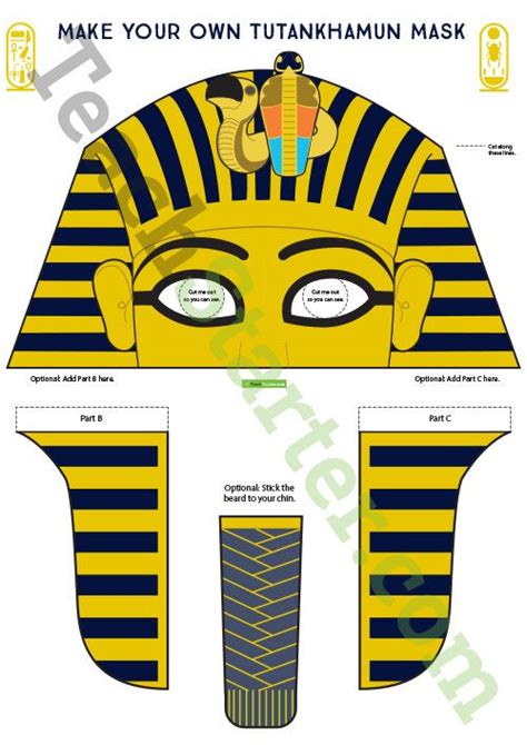 Make Your Own King Tutankhamun Mask Teaching Resource Tutankhamun