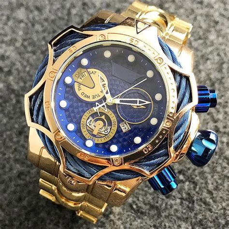 Luxury Brand Design Mens Watches Golden Waterproof Quartz Watches For