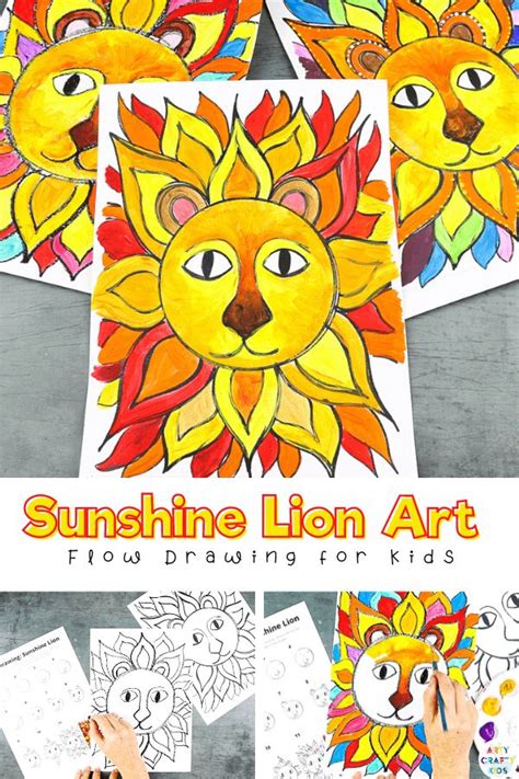 Use Our Flow Drawing Technique To Create Sunshine Lion Art With The
