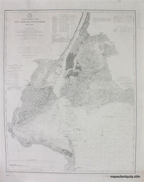 New York Bay And Harbor Coast Chart Antique Maps And Charts Original