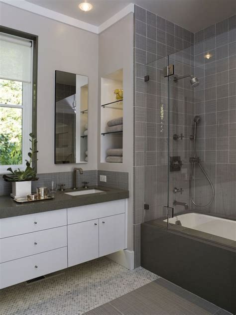 Free photo gallery with the best simple bathroom designs in 2020 including tiny bathroom ideas, master bath remodels and most popular beautiful bathroom designs. 100 Small Bathroom Designs & Ideas - Hative