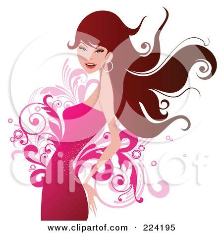 Royalty Free Rf Clipart Illustration Of A Beautiful Woman In A Pink