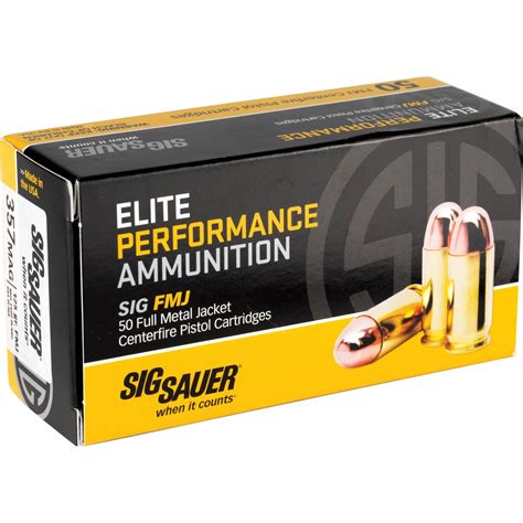 Sig Sauer Elite Performance Ball 357 Mag 125 Gr Fmj 50 Rounds Handgun Ammunition Sports