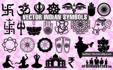 vecteur silhouettes symboles indien telecharger des