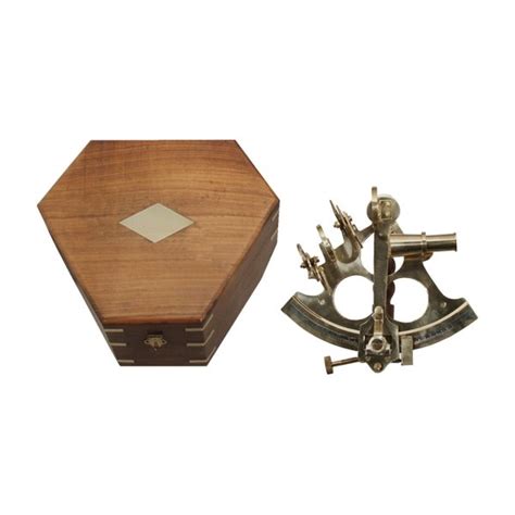 large 8 1 2 solid polished brass nautical sextant antique reproduction in rosewood hinged box