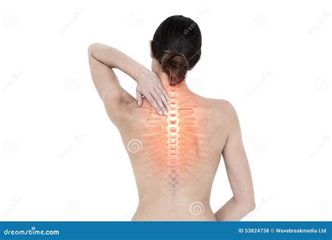 Highlighted Back Pain Of Woman Stock Photo Image Of Highlighting