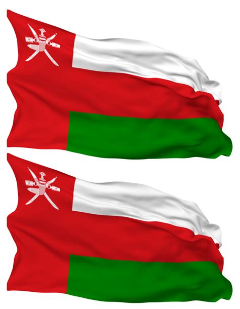 Free Oman Flag Waves Isolated In Plain And Bump Texture With