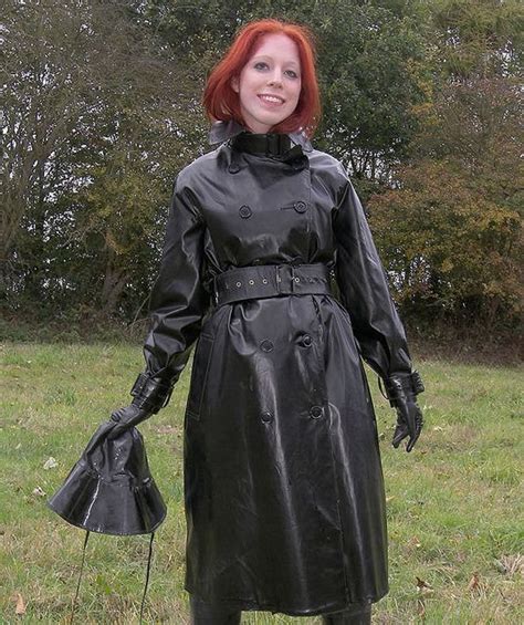 Black Rubber Raincoat Rainwear Girl Raincoat Fashion Rain Fashion