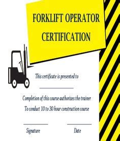 Free forklift certification card template inspirational forklift. 15+Forklift Certification Card Template For Training ...