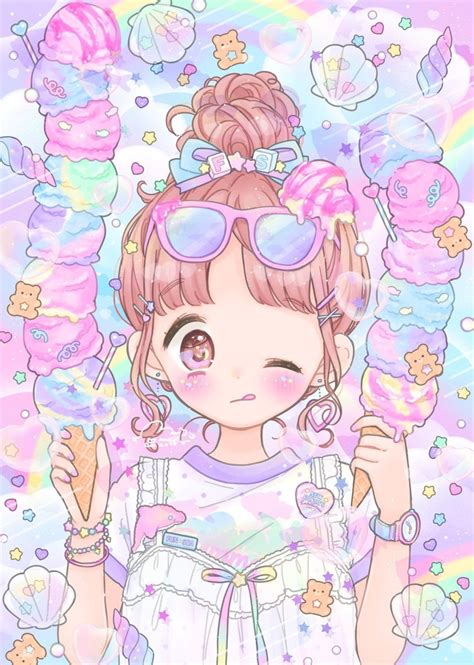 Anime Girl Pastel Cute Kawaii