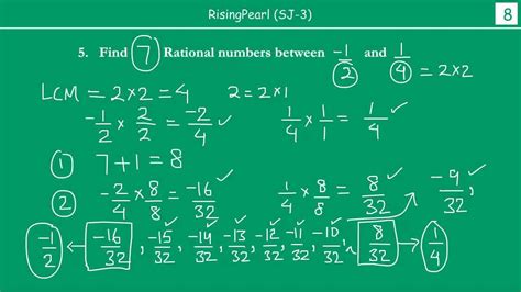 Finding Rational Numbers Between Rational Numbers Using 2 Step
