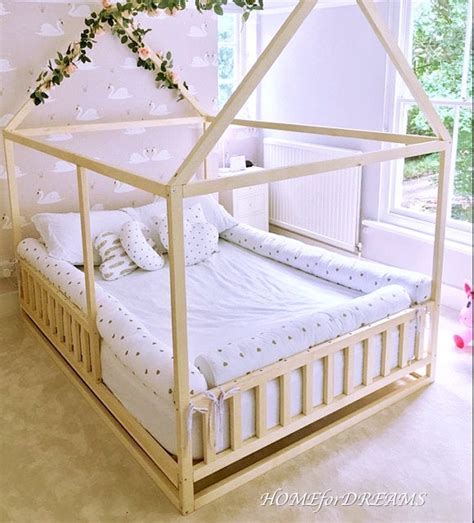 Toddler House Bed With Slats Montessori Floor Bed Kids Bed Wood Bed